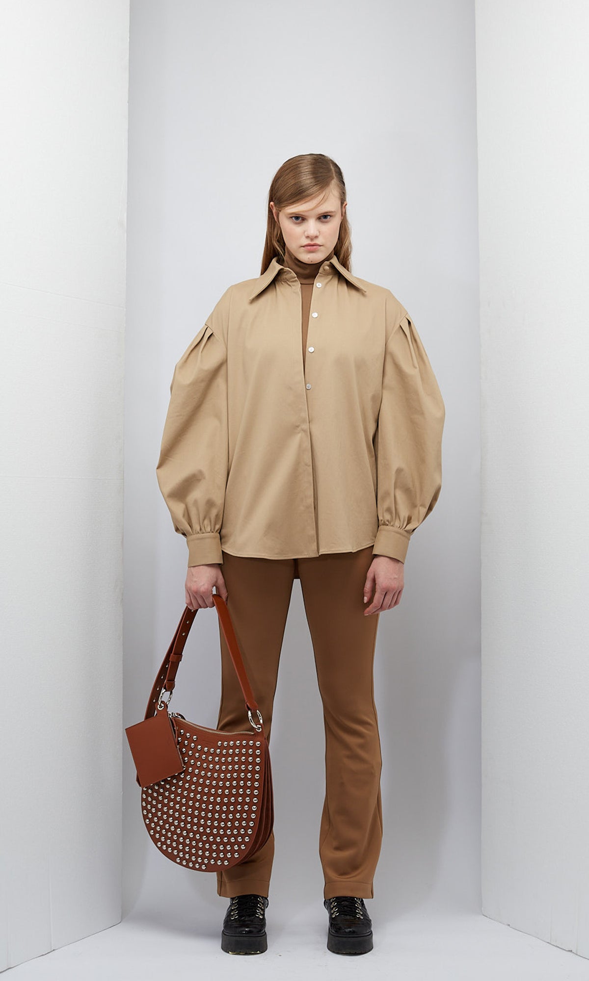 Puff Sleeve Over Shirt
