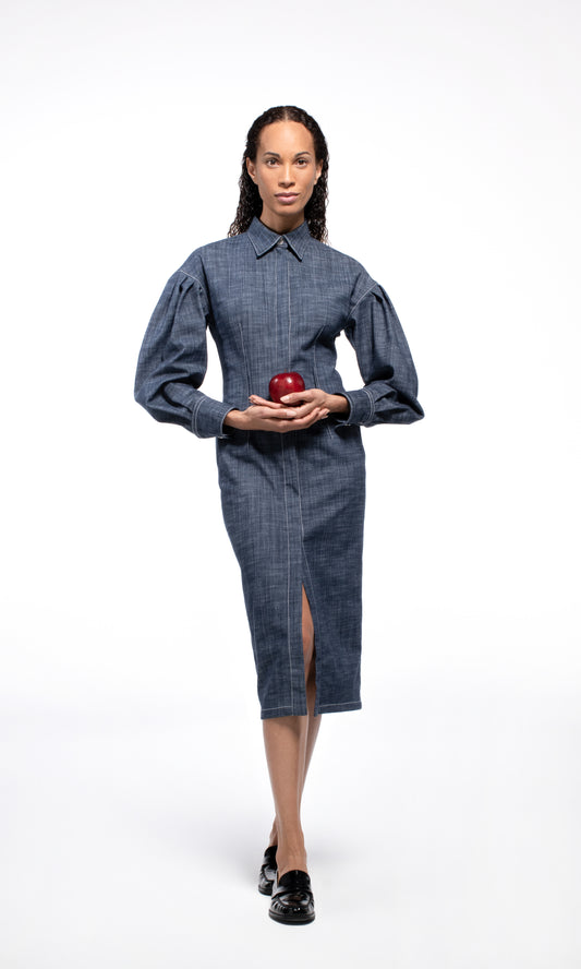 Longuette denim dress