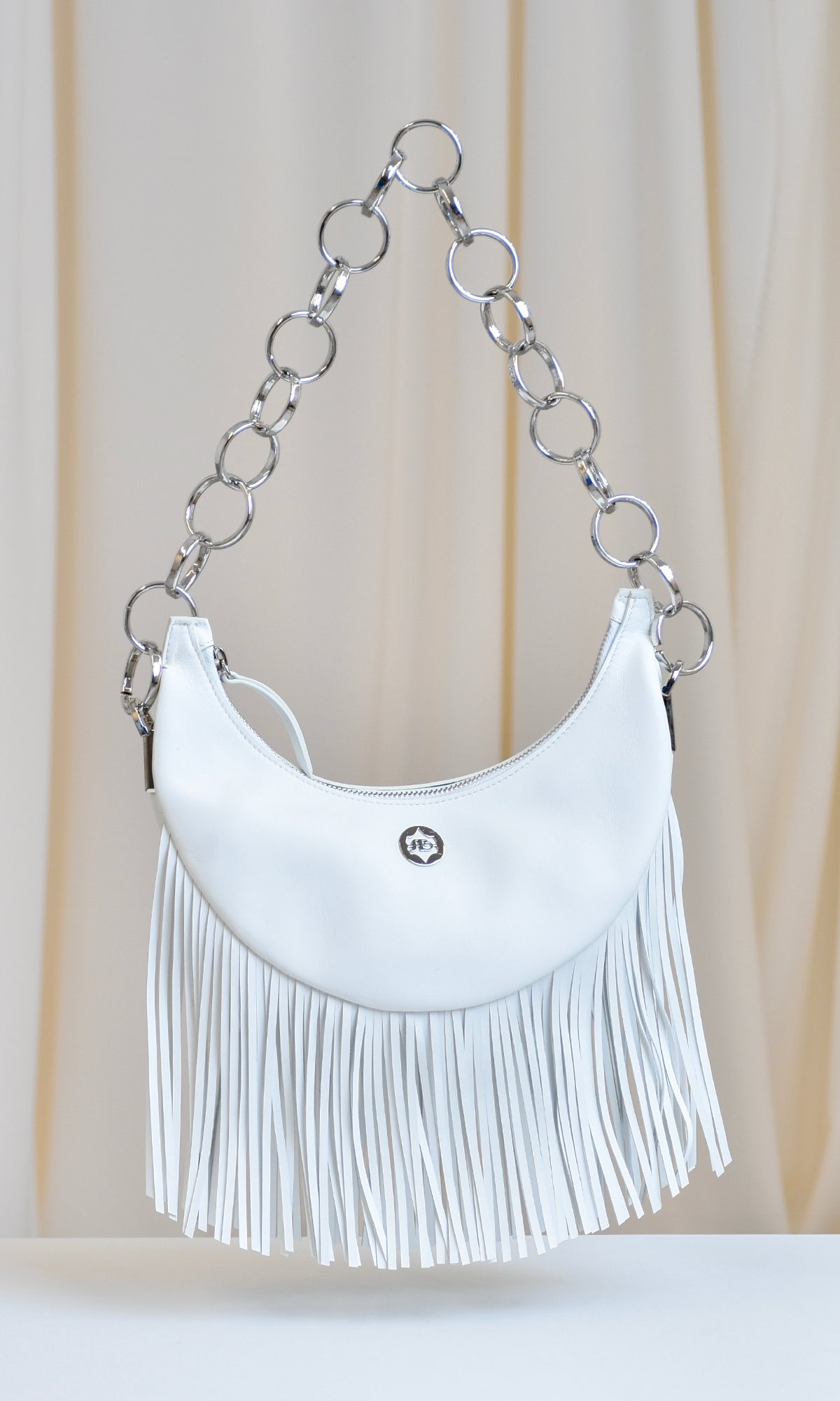 Sara Battaglia Banana Shoulder Bag Fringed